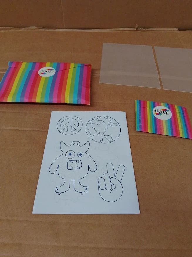 Galt Jelly Stickers Craft Kit Kids DIY Art Set Templates Colours Ages 5+ New