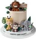 19pcs Safari Animal Jungle Wild Cake Toppers Leaves Balls 6.1x1.97in New