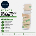 Ecence Neodymium Magnet Self Adhesive Rectangular NiCuNi Coated 0.79x0.39x0.04in