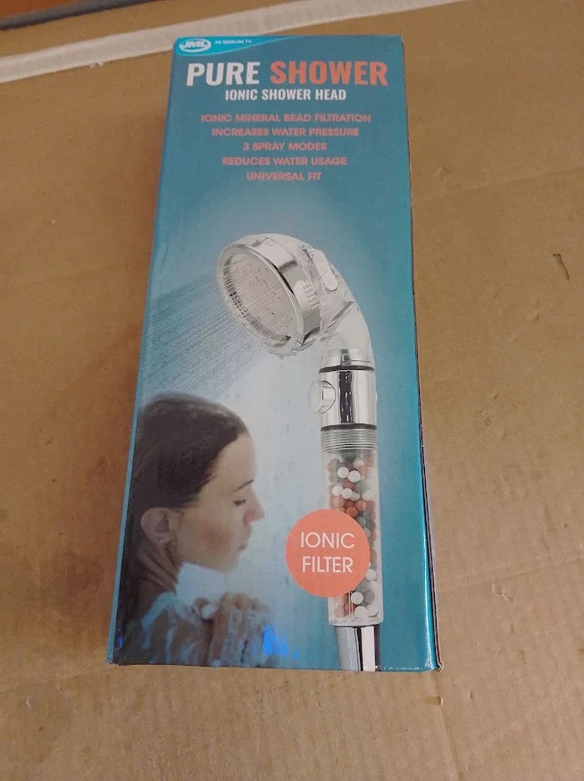 JML Pure Shower Head 3 Function Chrome Bathroom Handheld Water Saving Spray New