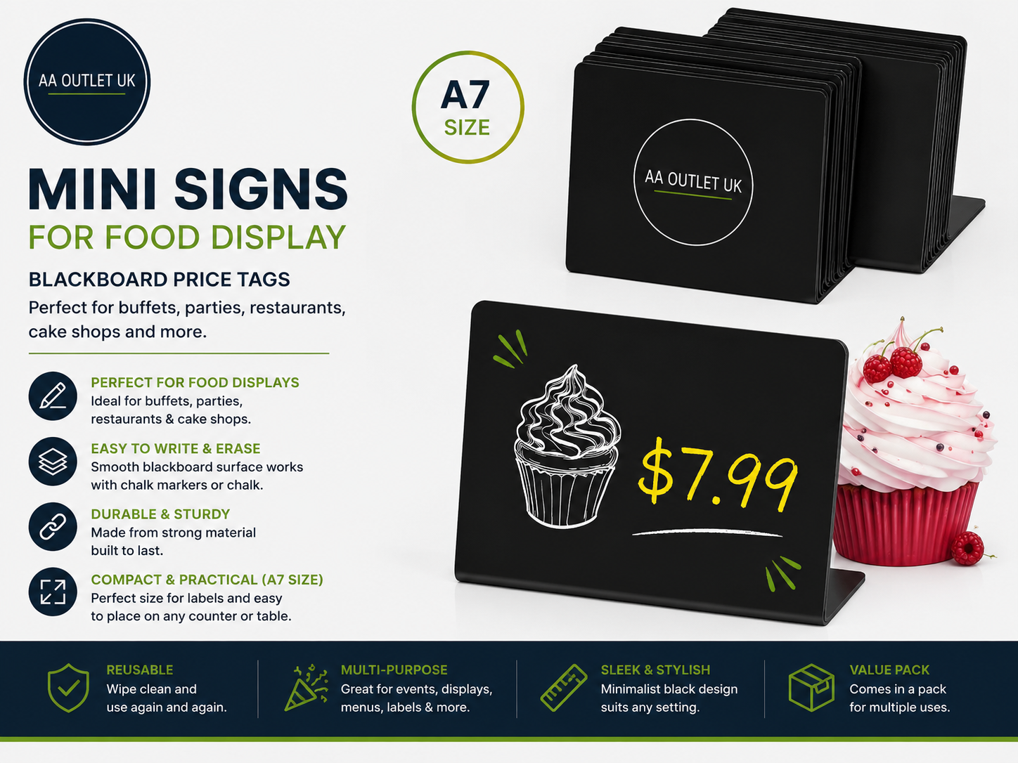 Mini Signs Food Display Blackboard Price Tags Display Price Labels Buffet
