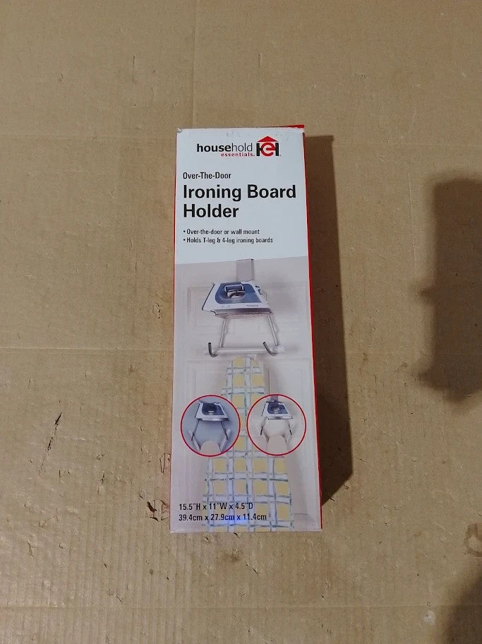 Household Essentials Over The Door Ironing Board Holder Silver Hanging Shelf