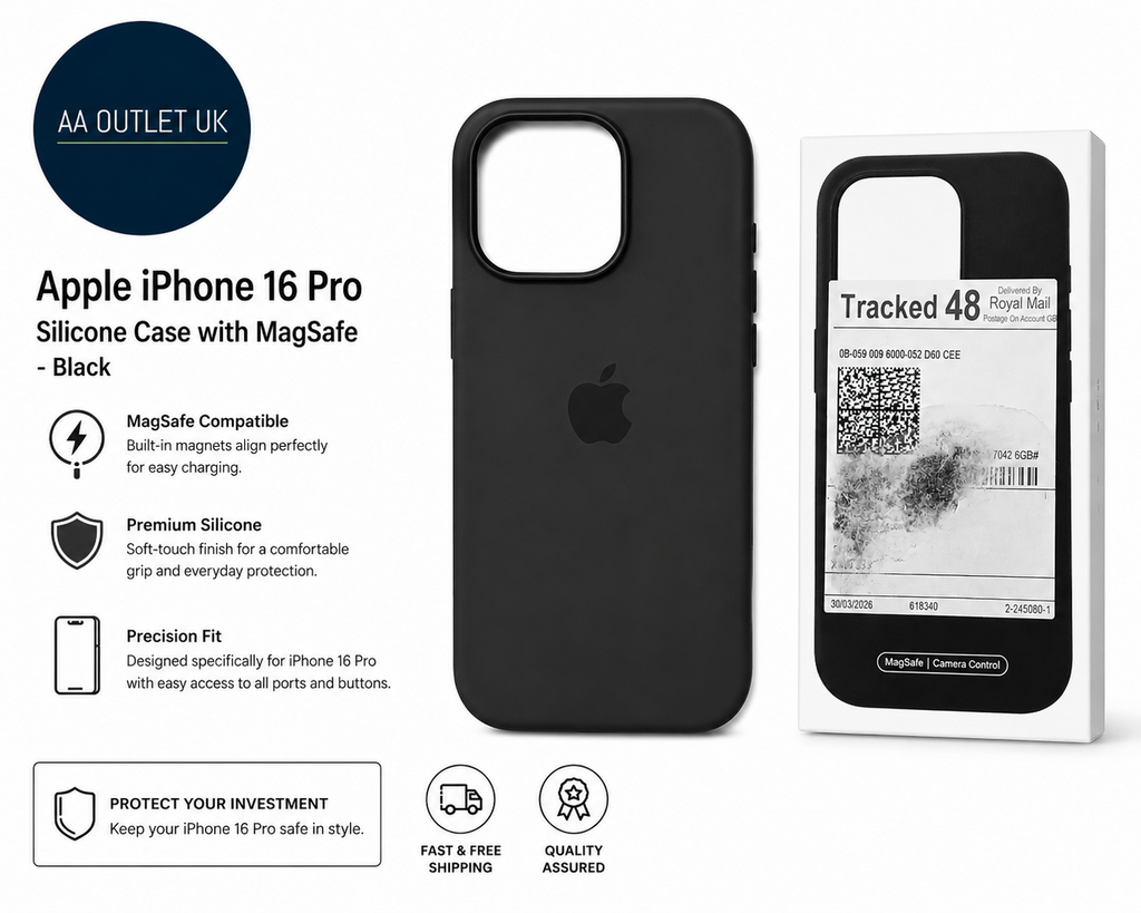 Apple iPhone 16 Pro Silicone Case MagSafe Black Magnetic 6.3 Inches