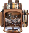 Hap Tim Picnic Basket Backpack 4 Person With Insulated Leakproof Cooler Bag New