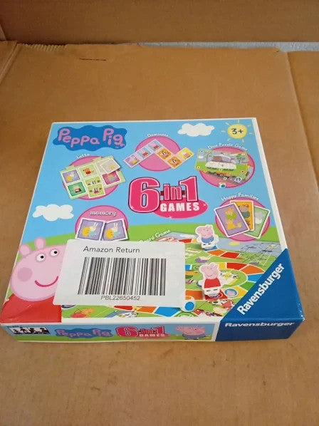 Ravensburger Peppa Pig 6 In 1 Game Kid Card Dice Bingo Dominoes 3+ New