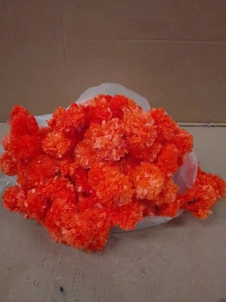 Zig Zag Artificial Marigold Garland 5pcs Pack Ideal Weddings 4.5-5ft Long New