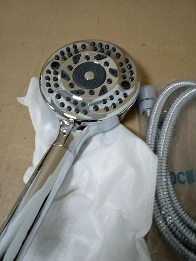 Filtered Shower Head Hose High Pressure 9 Spray Hard Water Chrome 2 Filters New