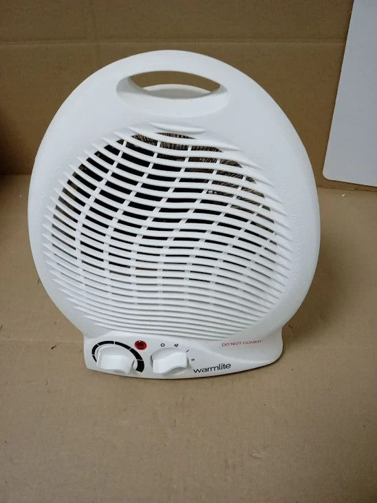 Warmlite Thermo Fan Heater 2 Heat Settings Overheat Protection White New