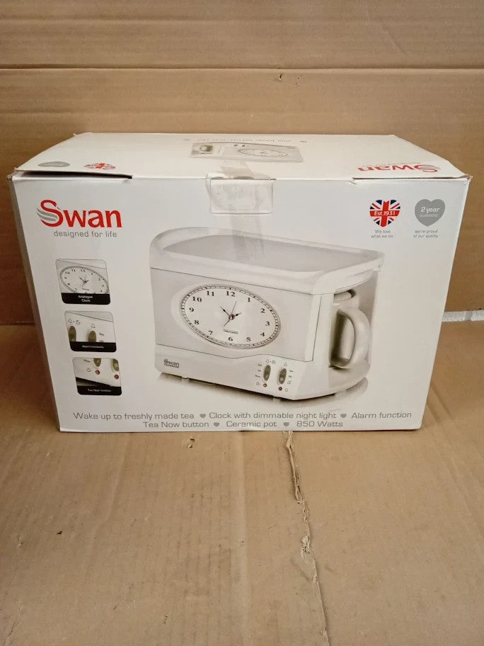 Swan STM201N Vintage Teasmade Traditional Dial Clock Rapid Boil 600ml 850w New