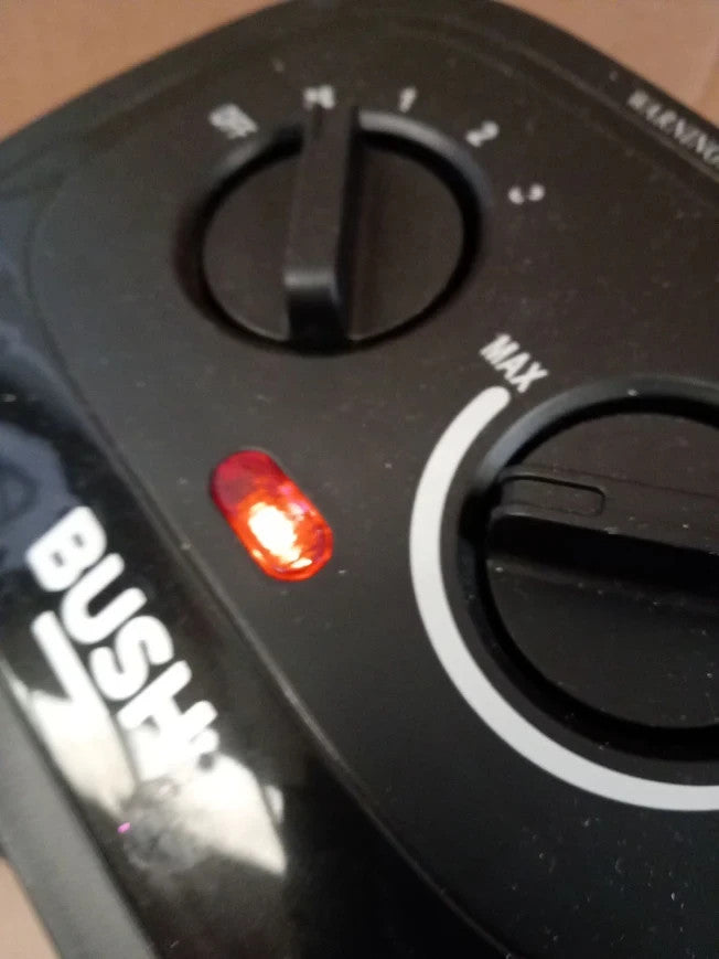 Bush 2000W Ceramic Fan Heater Lightweight PTC919K 3 Heat Settings Black