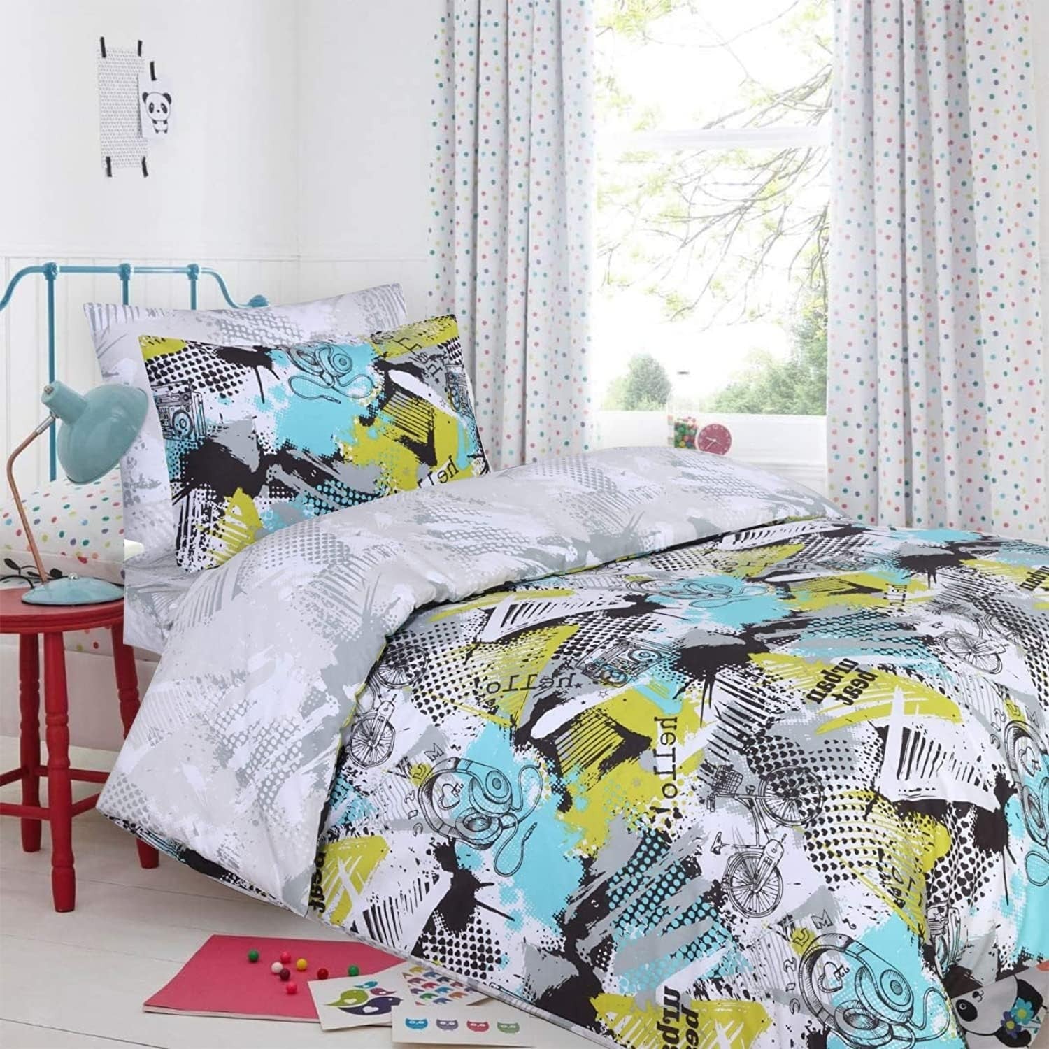 DTEX HOMES 100% Cotton Kids Childrens Bedding Set Reversible Duvet Cover New