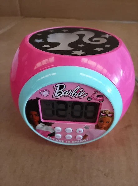Lexibook Barbie Projector Alarm Clock Snooze Function Battery Operated New
