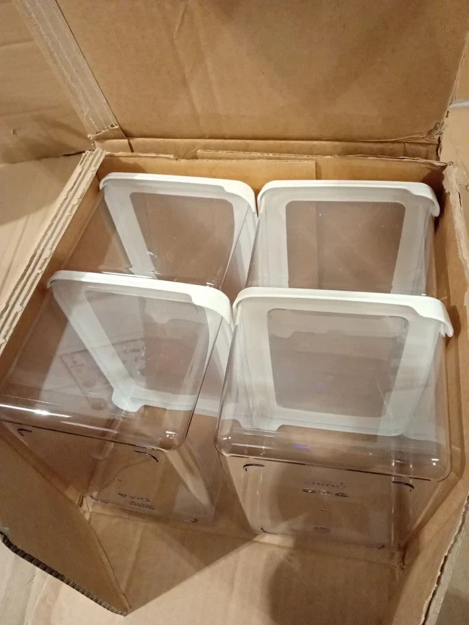 SmartStore Clear Airtight Dry Food Containers With Lids 1.65L Set 4 Plastic New