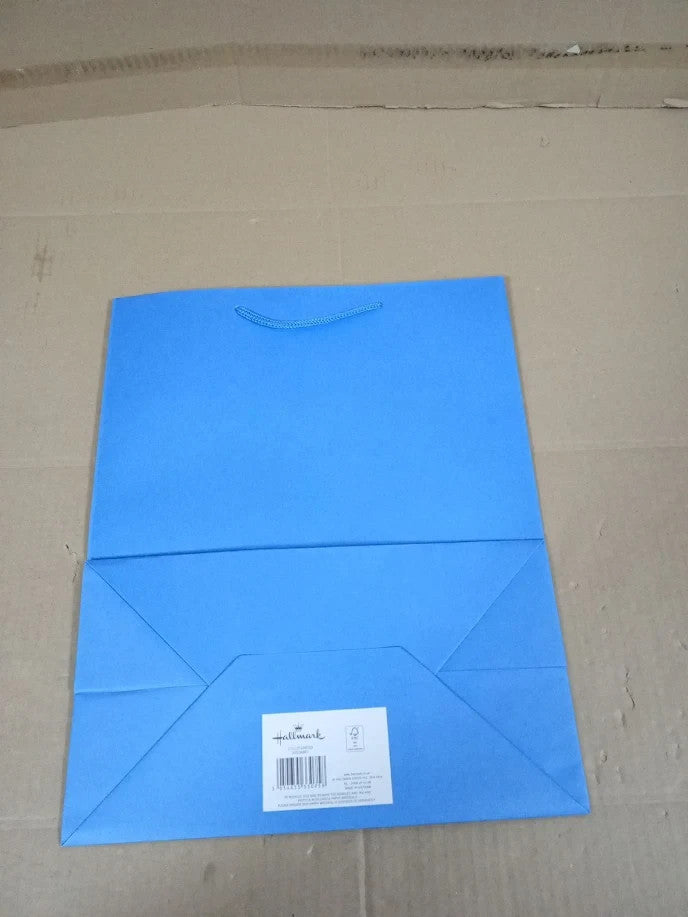 Hallmark Large Cord Handles Gift Bag Plain Blue Multi Occasion Celebration New