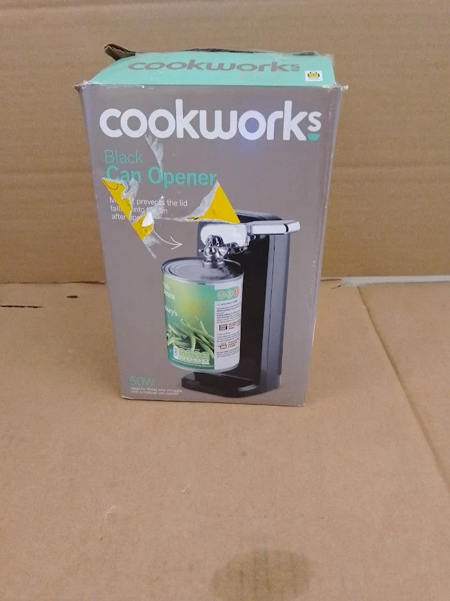 Cookworks Electric Can Opener Black Kitchen Appliance Quality Design Durable