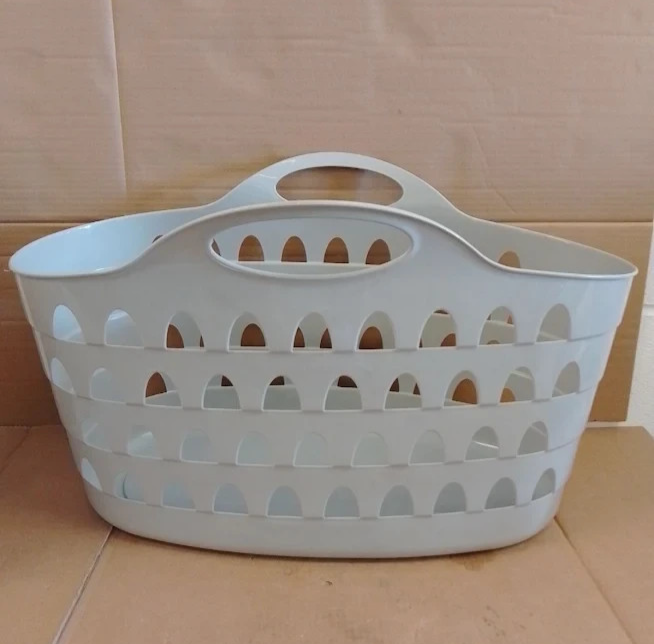 Strata 52L Flexible Laundry Plastic Basket Grey Washing Clothes Hamper Design