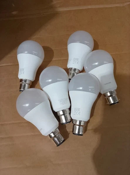 Philips LED Frosted A60 Light Bulb 6 Pack Warm White 2700K B22 Bayonet Cap