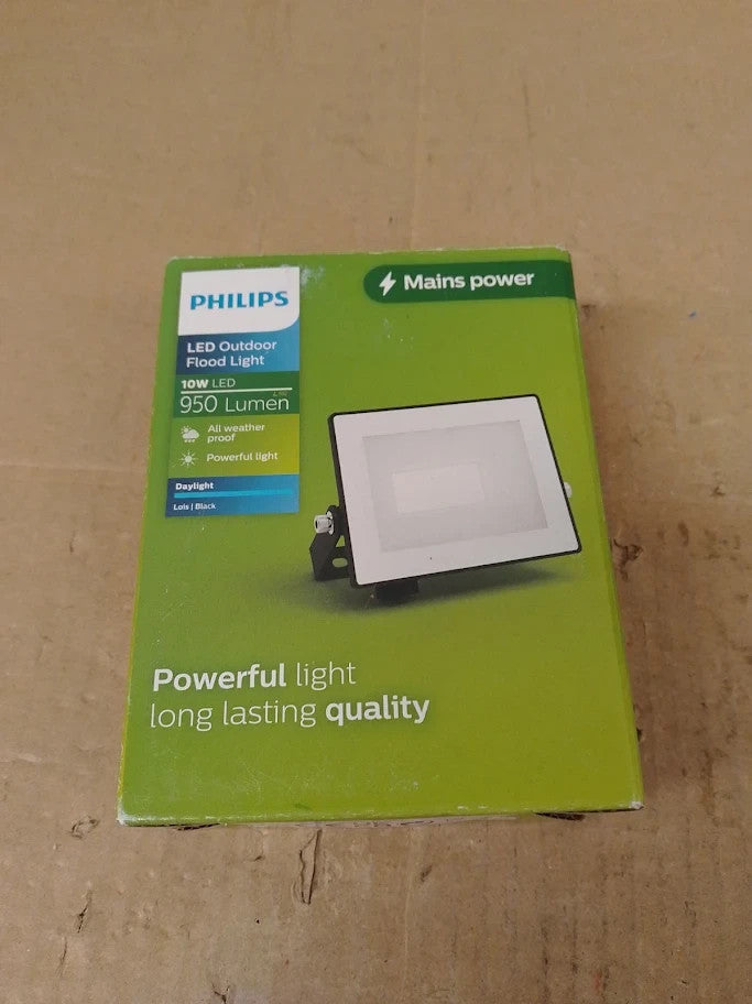 Philips Lois Outdoor Floodlight Daylight Metal 10w 5000K Black New