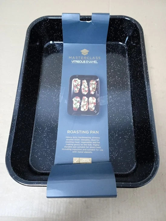 Masterclass Vitreous Enamel Roasting Tin Induction Safe 1mm Steel Scratch