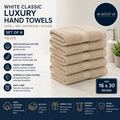 White Classic Luxury Hand Towels Bathroom Hotel Spa Kitchen Set 16x30in