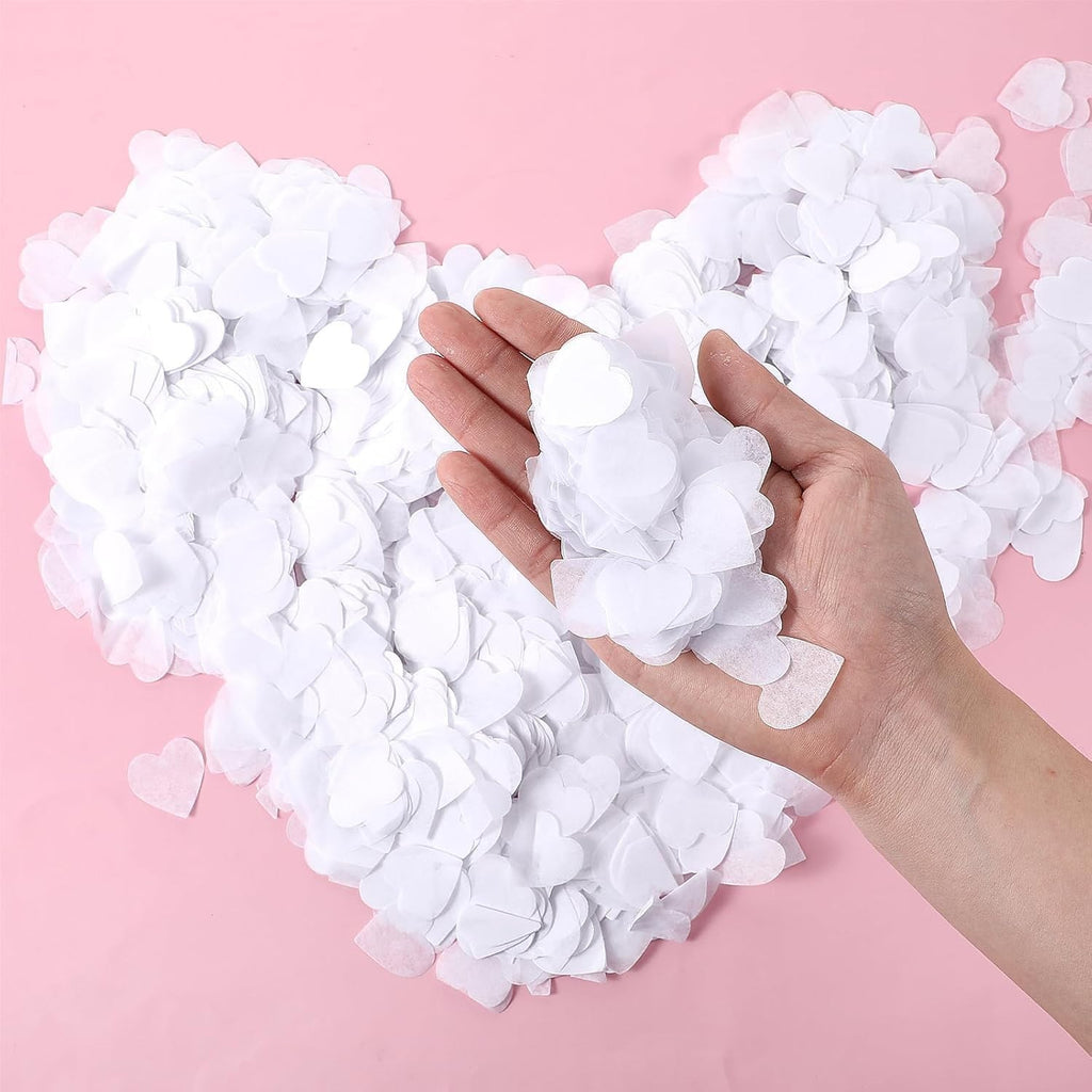 10000pcs White Heart Shaped Confetti Biodegradable Eco Friendly 25x25mm New