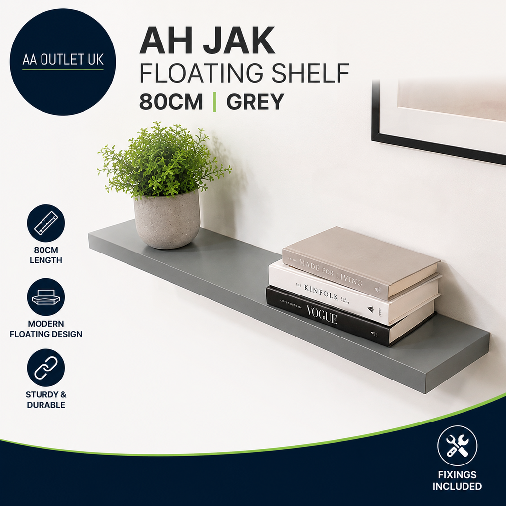 Ah Jak Floating ShelfF 80cm Grey