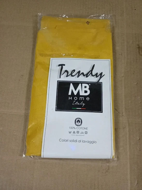 Italian Bed Linen Max Couple Plain Color Pillowcases 100% Cotton Mustard New