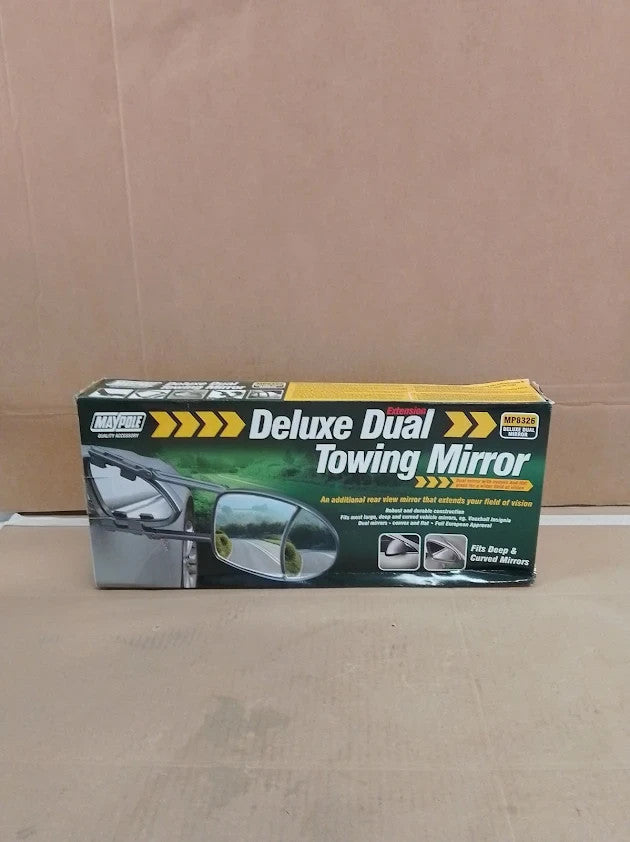 Maypole Deluxe Dual Glass Aero Shaped Extension Towing Mirror Universal Fit New