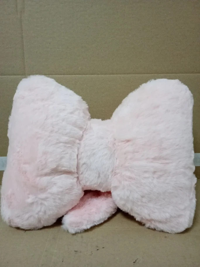 QhgPnt Bow Pillow Pink Cushion Bedroom Fluffy Accessories Aesthetic 27x21cm New