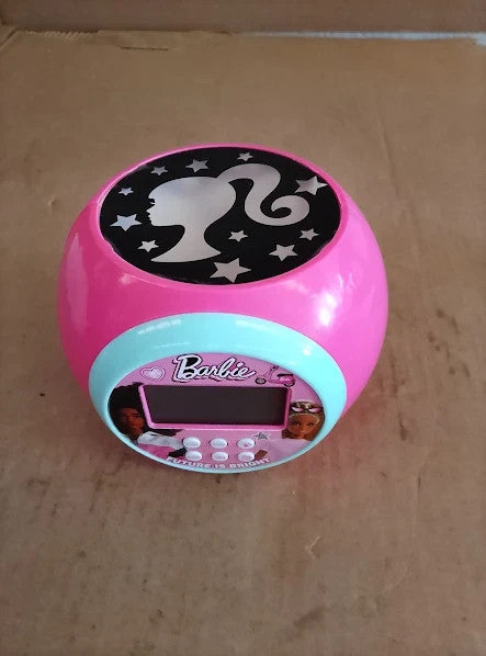 Lexibook Barbie Projector Alarm Clock Snooze Function Battery Operated New