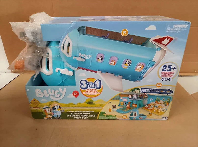 Bluey 3 in 1 Transforming Playset From Plane To Resort Boat 19.1x40.5x23.2cm
