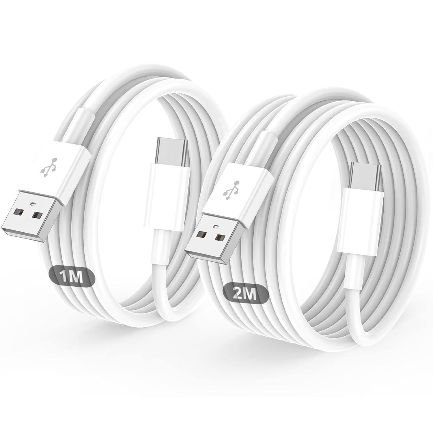 USB C Charger Cable 2 Pack 1M+2M USB A To USBC Cable Type C Fast Charging New