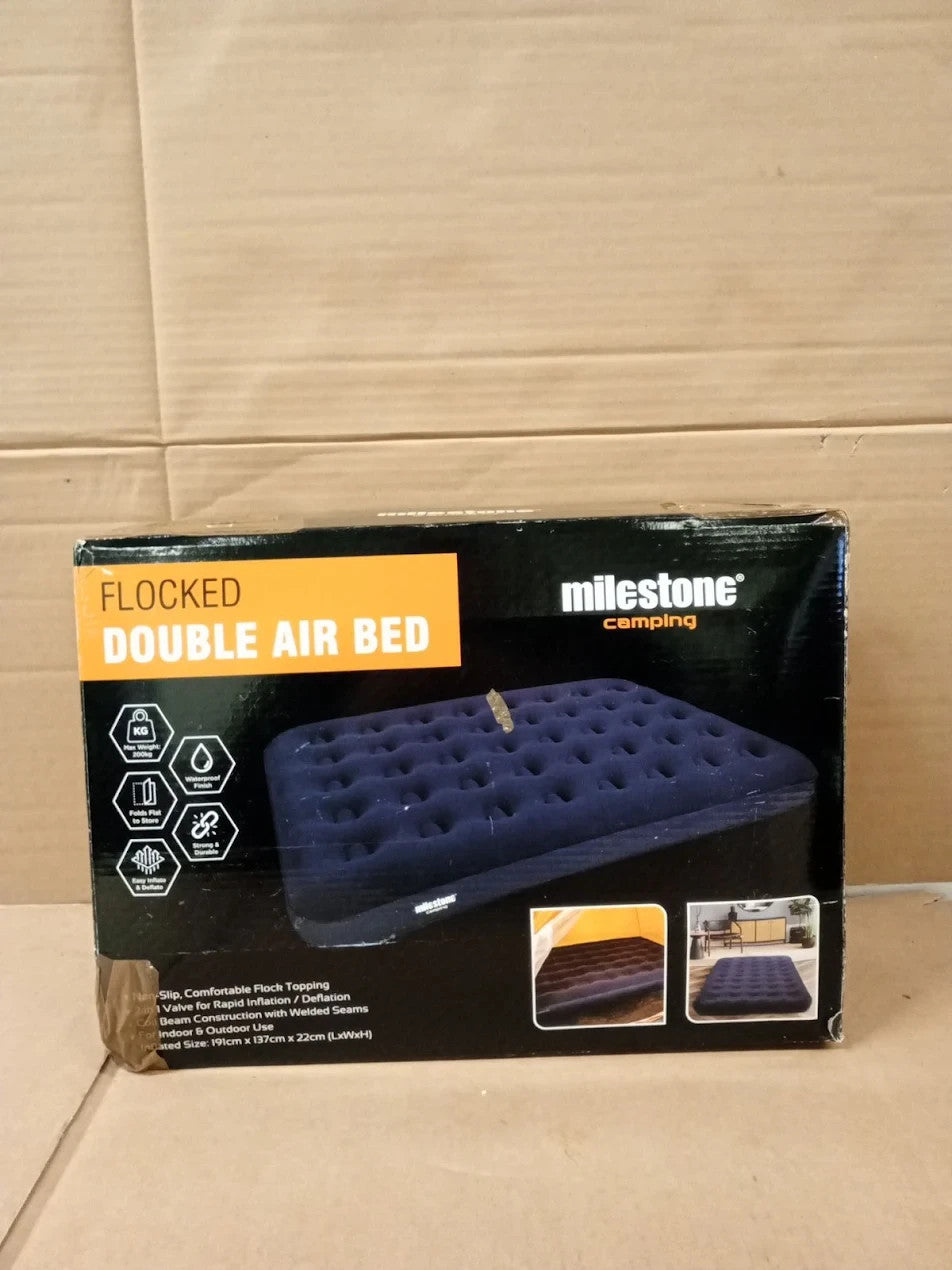 Milestone Camping Flocked Airbed Easy Inflate & Deflate Weatherproof Gatherings