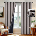 Deconovo 100% Blackout Curtains Thermal Insulated Eyelet 46x19inch Khaki New