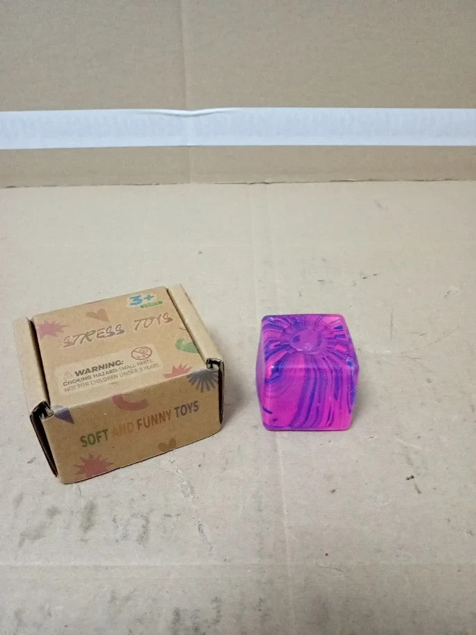 Graphinza Squeeze Toys Soft Stress Relief 1.4In Cube Balls Durable Purple 3+ New