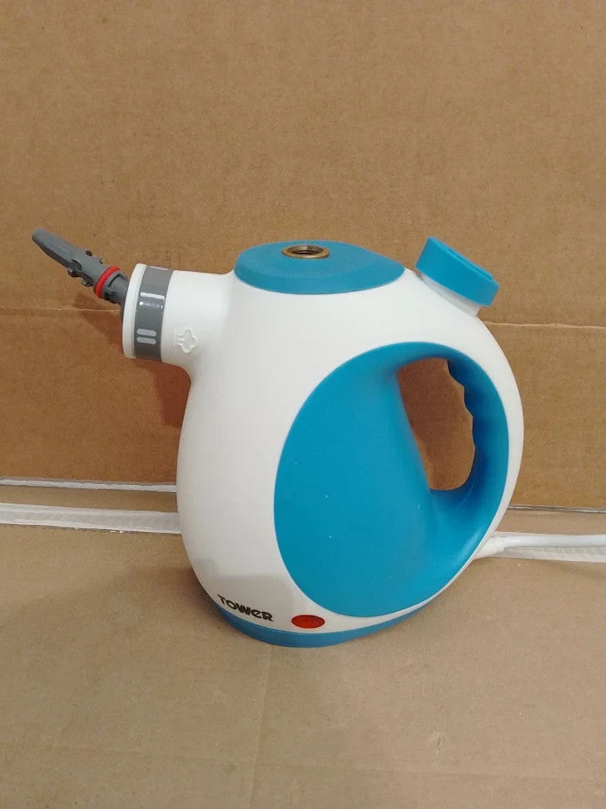 Tower THS10 Handheld Steam Cleaner Crevice Tool Flexible Hose 1050W Blue
