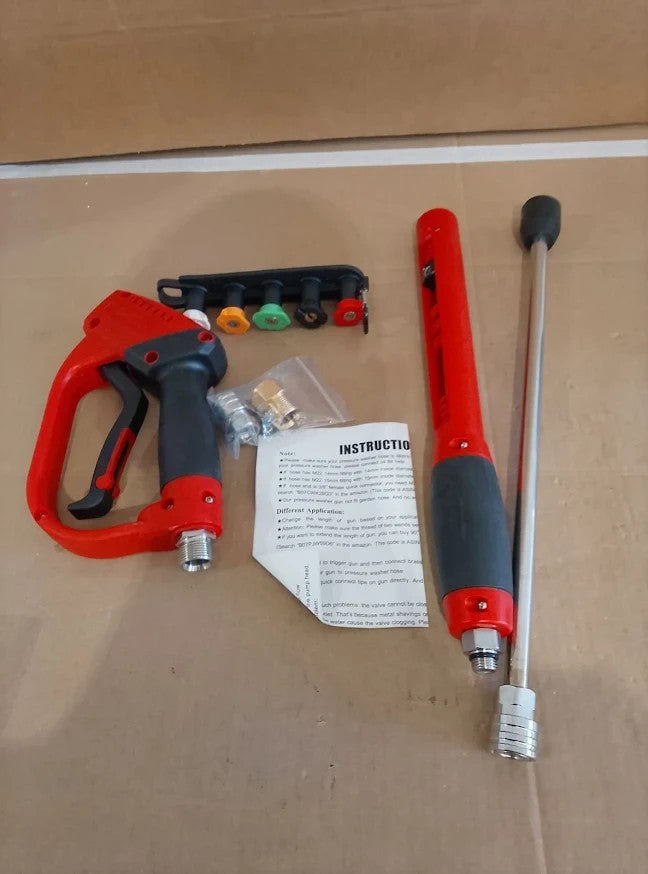 Tool Daily Deluxe Pressure Washer Long Gun Lance 40" 5000 PSI 5 Nozzle Tips