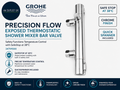 Grohe Precision Flow Exposed Thermostatic Shower Mixer Bar Valve 1/2in 34799000
