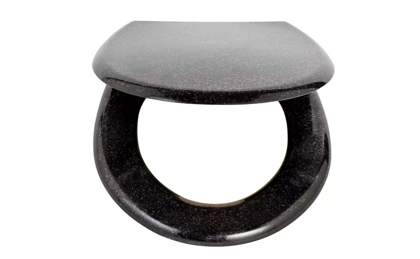 Argos Home Black Glitter Slow Close Toilet Seat Bathroom Replacement Design New