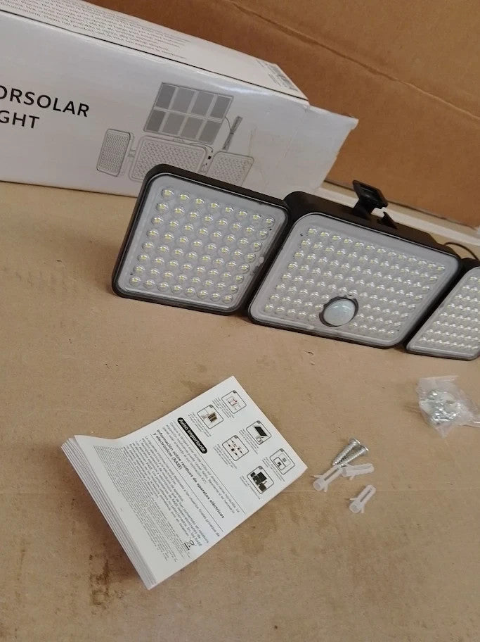 Yicaizi Security Lights Outdoor Motion Sensor 233LED 360 Rotatable 3 Heads New