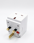 Status 3 Way Plug Adaptor UK Type G 3 Socket Extension Home Office White New