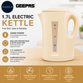 GEEPAS 1.7L Electric Kettle Cordless Boil Dry & Auto Shut Off 2200W Biege