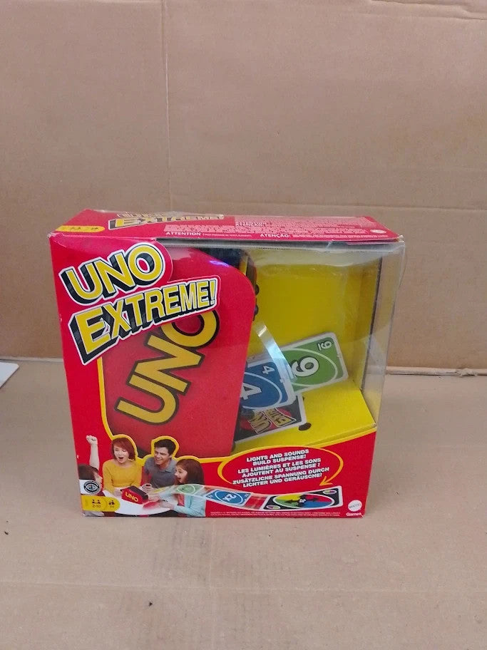 UNO Extreme Card Game Featuring Random Action Launcher Lights Sounds 7+ New