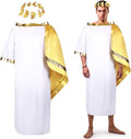 Satinior 2pcs Halloween Greek White Roman Adult Toga Costume Tunic Large New