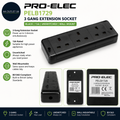 PRO-ELEC PELB1729 3 Gang Extension Socket Black 13A Unswitched Wall Mount BS1363
