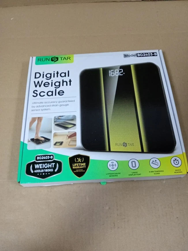 RunStar Digital Bathroom Scale Body Weight High Precision Clear LED 400lb