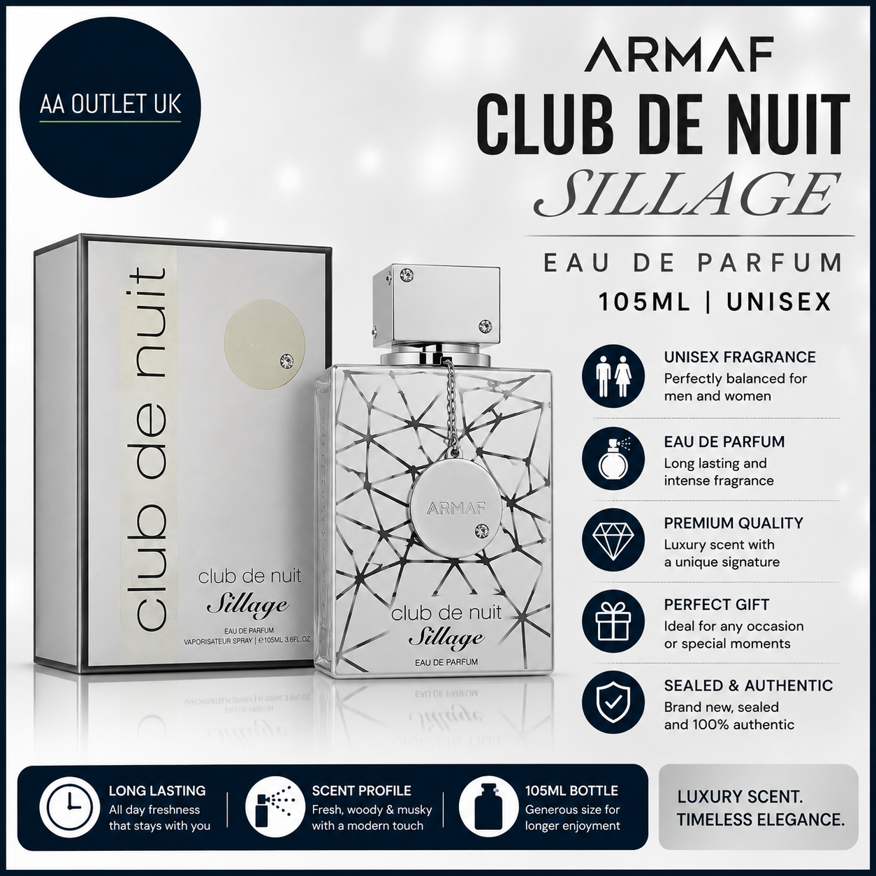 Armaf Club De Nuit Sillage EDP 105ml Unisex Eau De Parfum Spray Sealed New