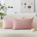 Home Brilliant Pink Cushion Cover 12x20in Soft Corduroy Cute Rectangle 2pc New