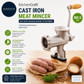 Kitchen Craft Cast Iron Meat Mincer No.5 with Sausage Making Attachment