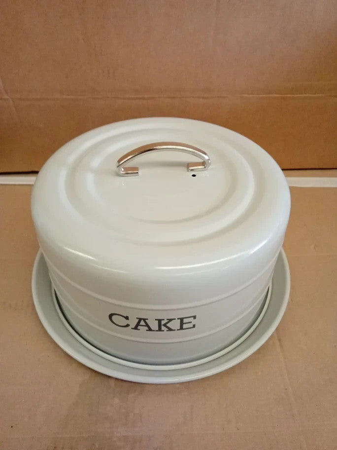 KitchenCraft Living Nostalgia LNCTGRY Airtight Cake Storage Tin Dome 28.5x18cm